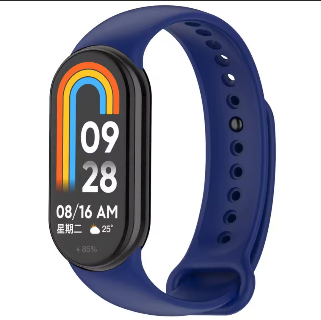 Smartwatch with a blue band on a white background