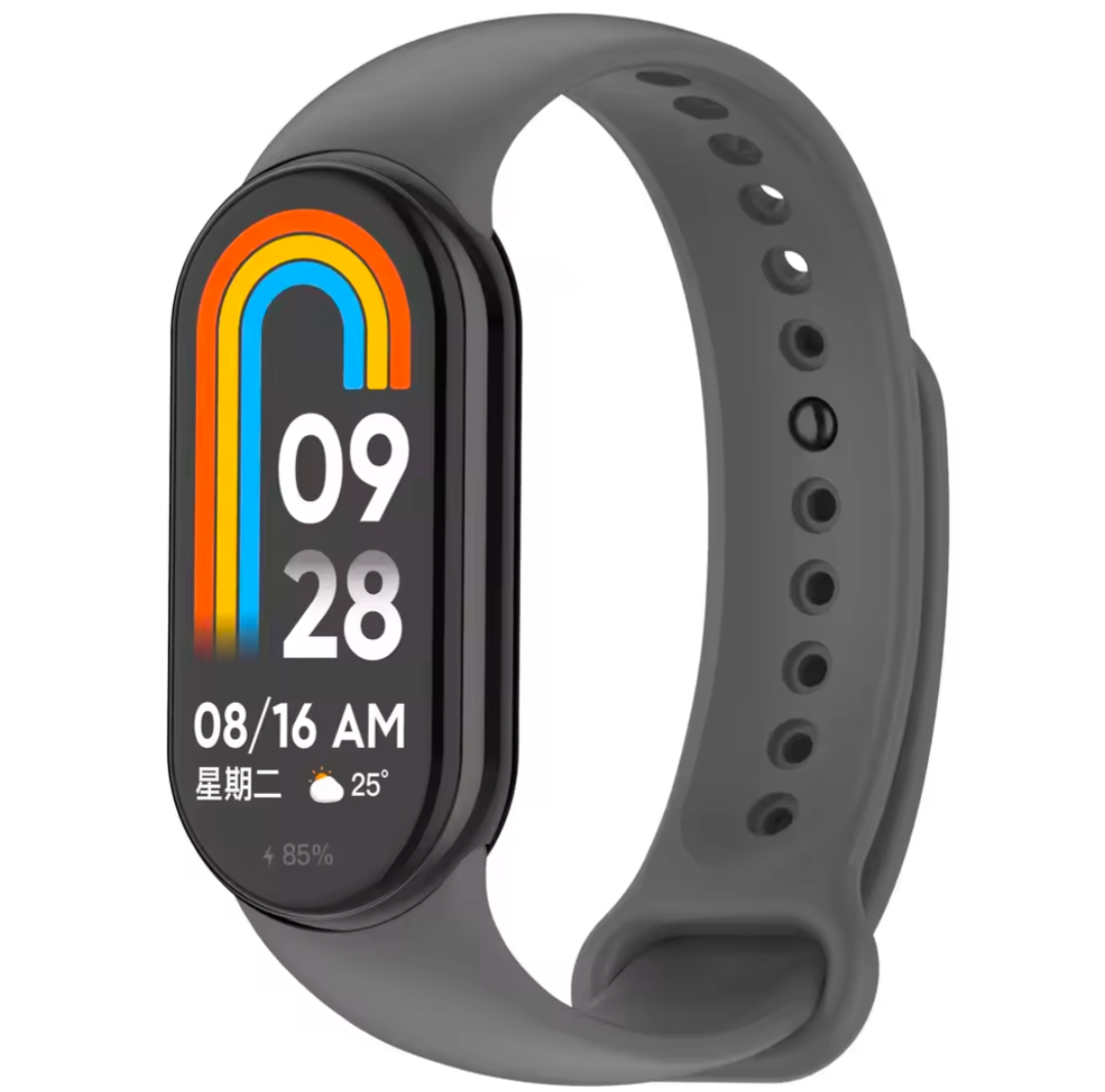Smartwatch with a gray band on a white background