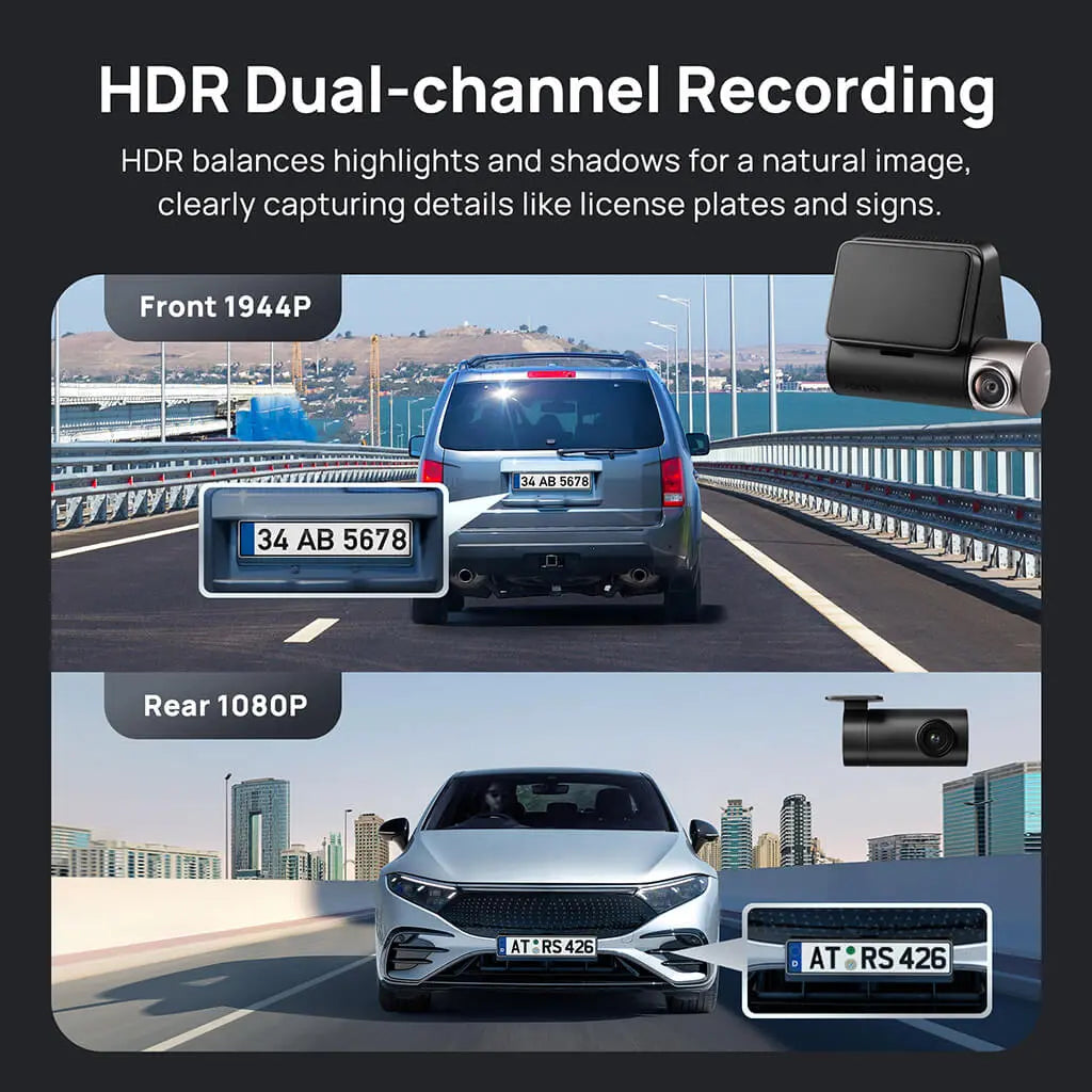70mai Dash Cam A510 1944P with Sony STARVIS 2 IMX675, Supported With Hardwire Kit 4G Connectivity