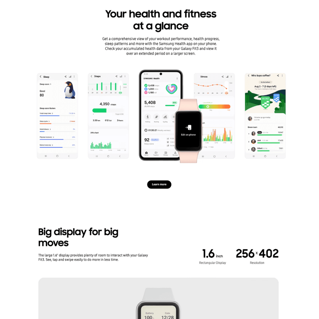 Samsung Galaxy Fit 3 Smart Band.