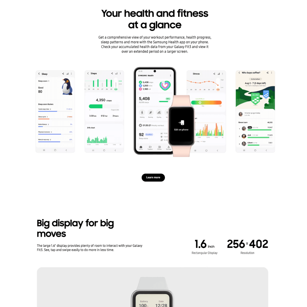 Samsung Galaxy Fit 3 Smart Band.