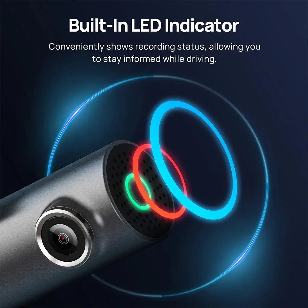 70mai Dash Cam M300 1296P HD with Built-in LED Indicator.