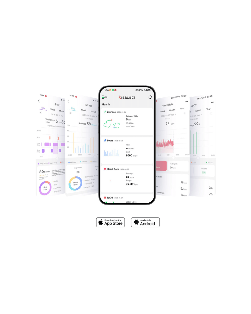 Kieslect BioKoop Health Tracker | Ultra-Light 12.9g Screen-Free Wearable | Heart Rate, HRV, SpO2 & Sleep Tracking