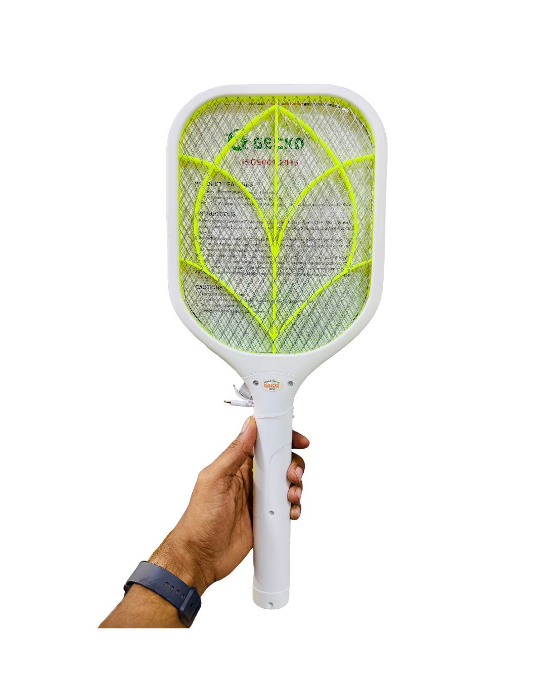 GRCKO Mosquito Racket with LED Light – Electric Mosquito Killer Type-C Rechargeable