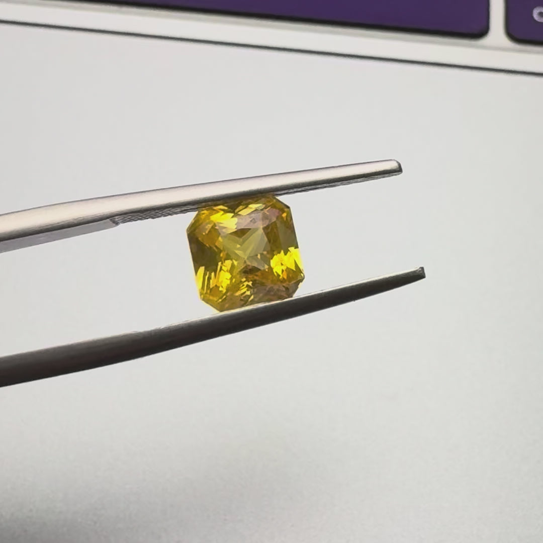 Natural Yellow Sapphire 2.10 Carat | Certified Natural Corundum | Octagon Mixed Cut | Heated Gemstone