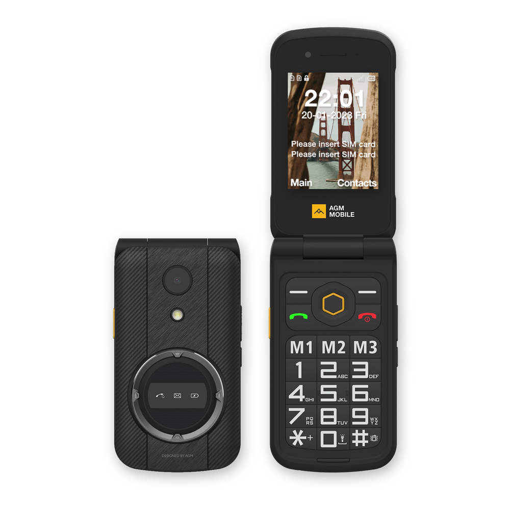 AGM M8 FLIP | 4G Rugged Flip Phone | SOS Side Key | One Click Call | Powerful Speaker | Big Battery