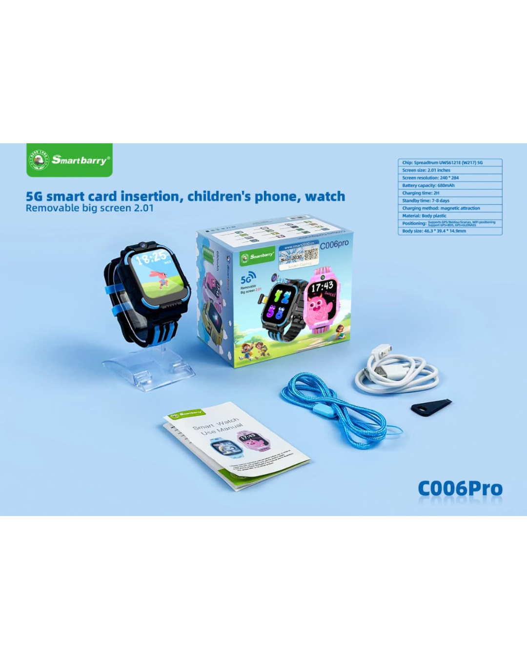 SmartBarry C006 Pro Kids Smart Watch with Camera & Video Calling