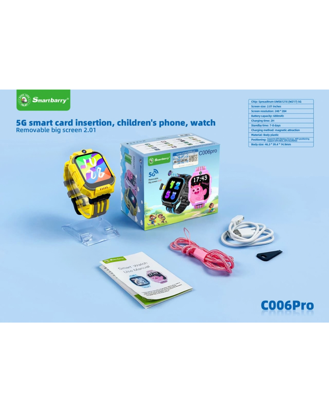 SmartBarry C006 Pro Kids Smart Watch with Camera & Video Calling