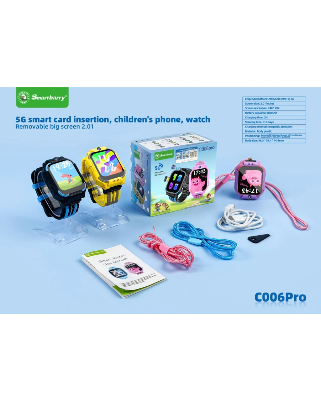 SmartBarry C006 Pro Kids Smart Watch with Camera & Video Calling