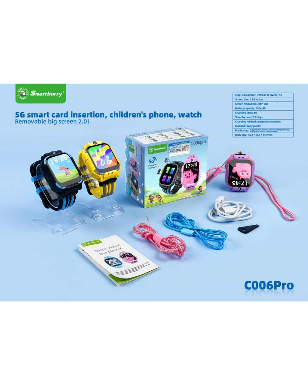 SmartBarry C006 Pro Kids Smart Watch with Camera & Video Calling