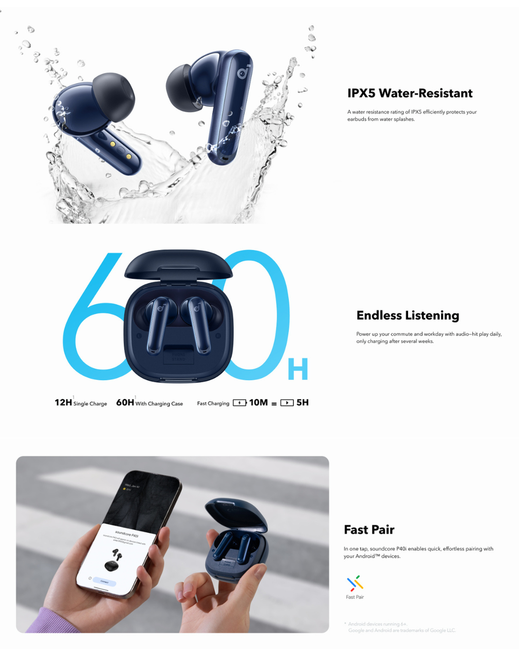 Soundcore P40i Smart ANC True Wireless Earbuds – 60H Battery | BassUp | AI Calls